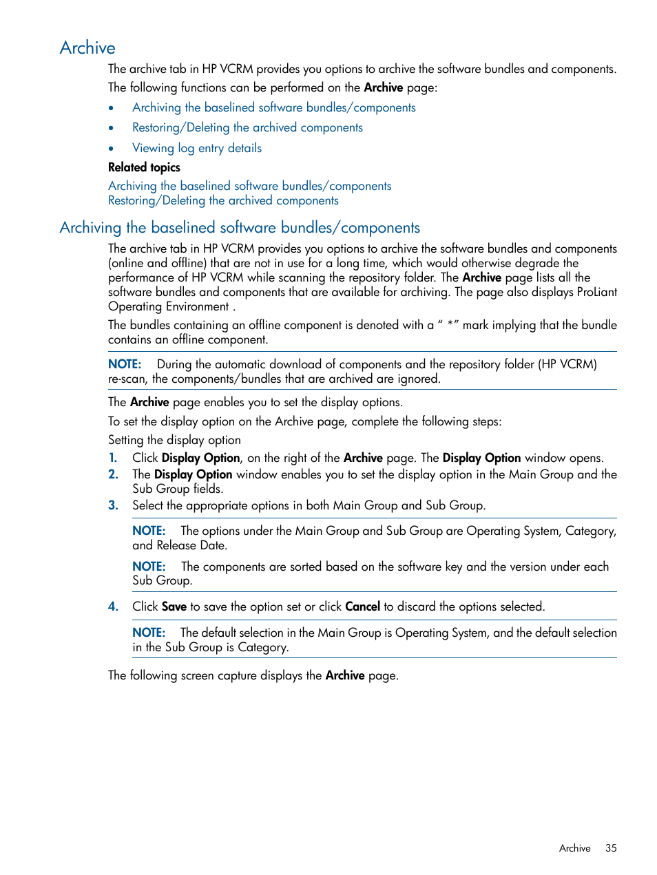 Archive | HP Insight Foundation Software for ProLiant User Manual | Page 35 / 53