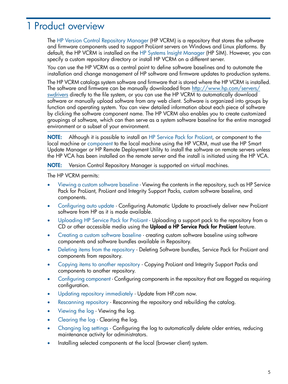 1 product overview | HP Insight Foundation Software for ProLiant User Manual | Page 5 / 53