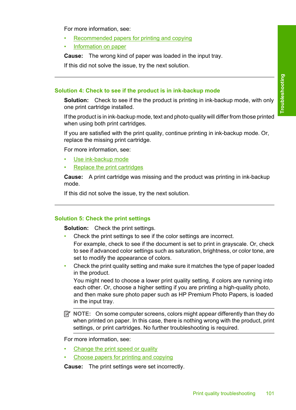 Solution 5: check the print settings | HP Deskjet F2235 All-in-One Printer User Manual | Page 104 / 225