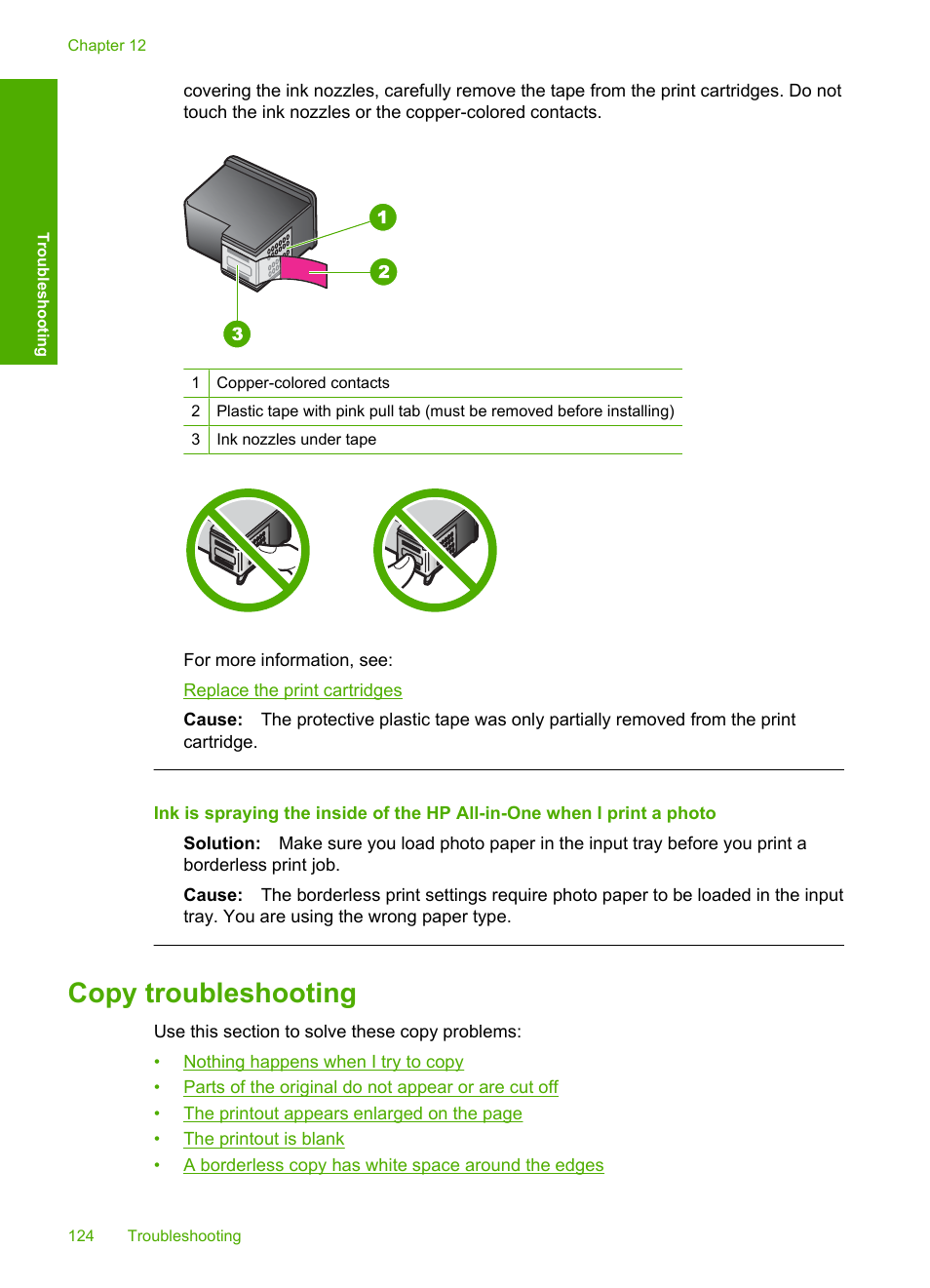 Copy troubleshooting | HP Deskjet F2235 All-in-One Printer User Manual | Page 127 / 225