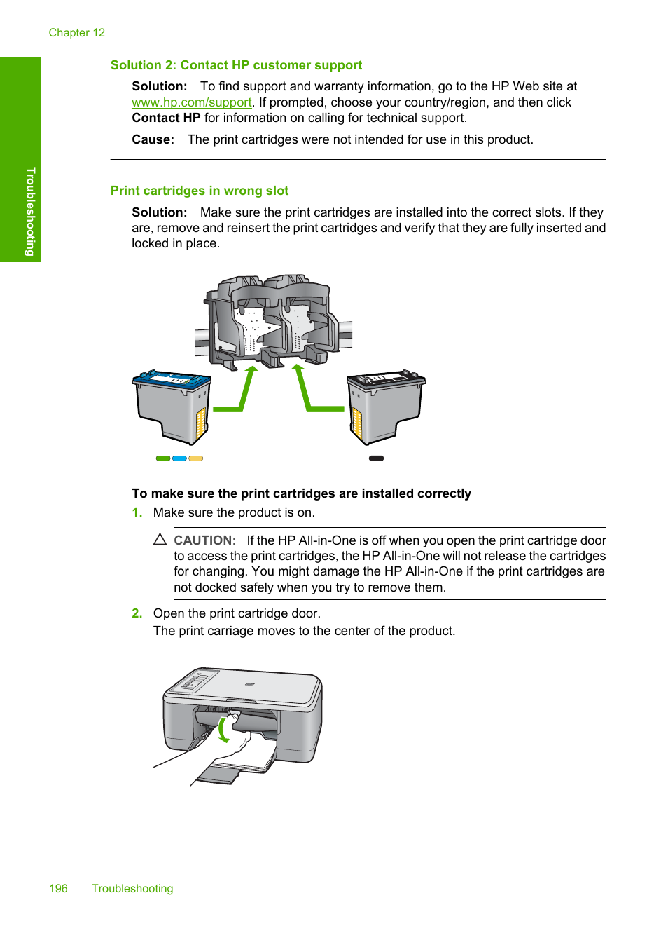 Solution 2: contact hp customer support | HP Deskjet F2235 All-in-One Printer User Manual | Page 199 / 225