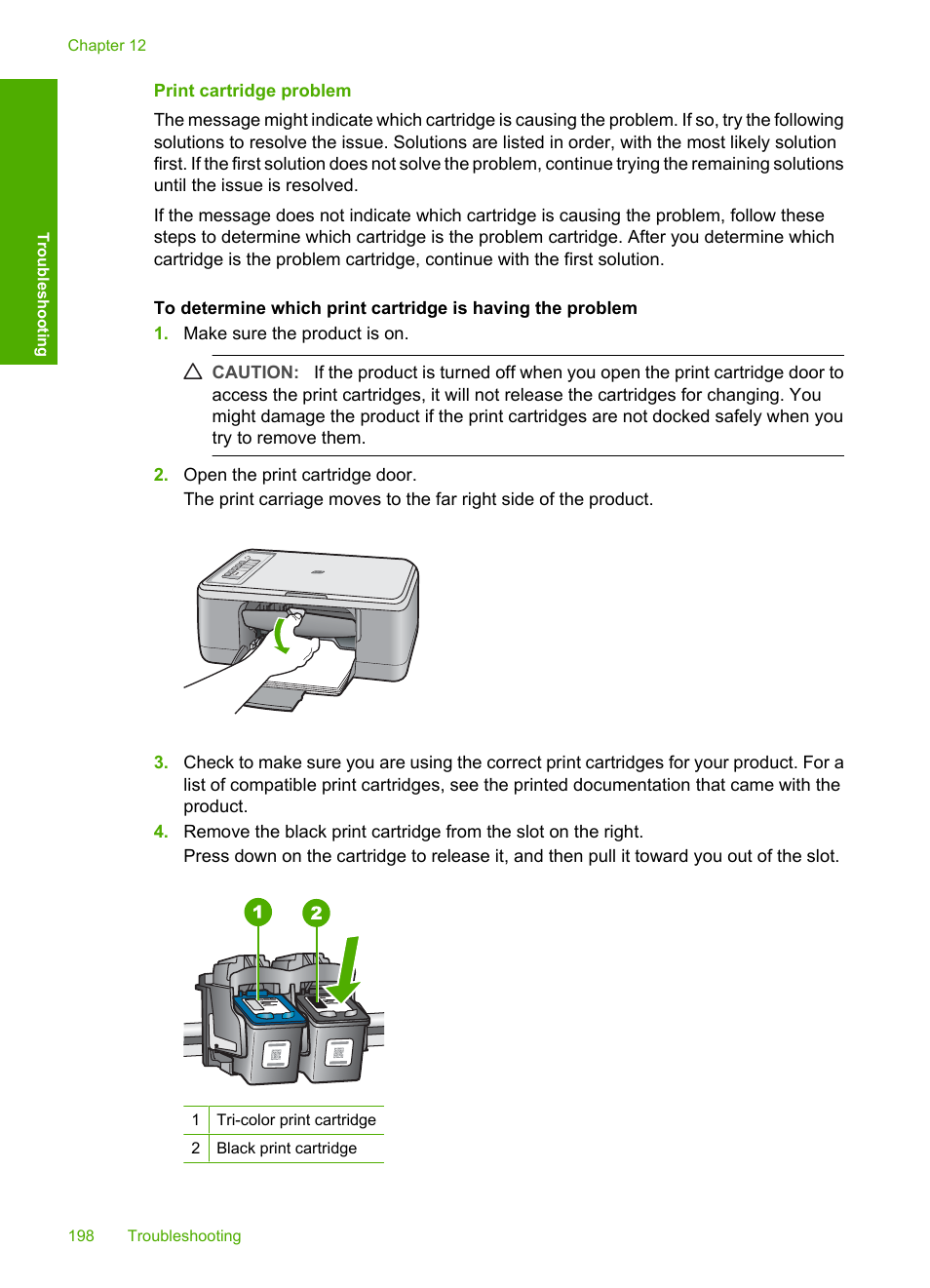 Print cartridge problem | HP Deskjet F2235 All-in-One Printer User Manual | Page 201 / 225