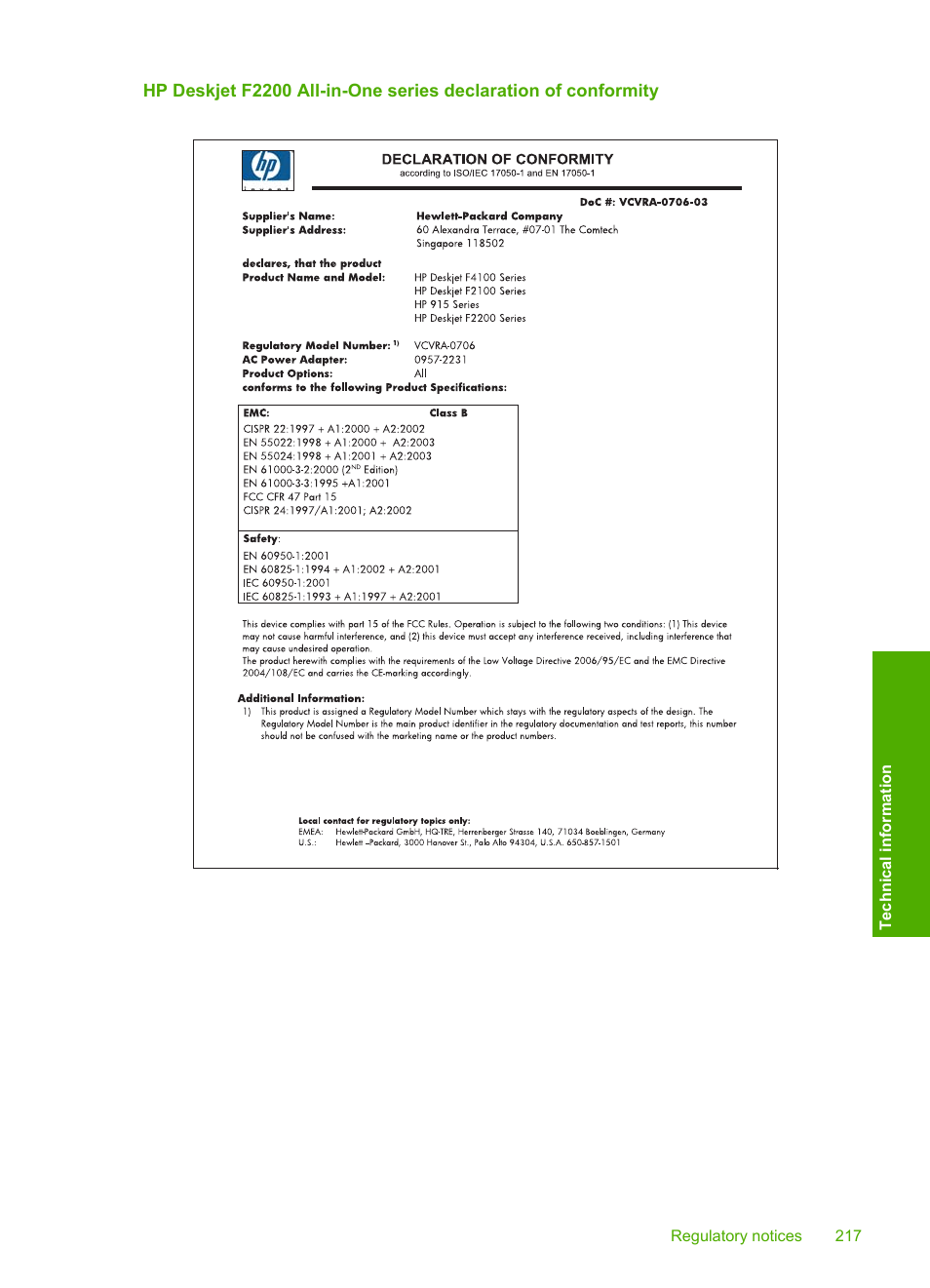 HP Deskjet F2235 All-in-One Printer User Manual | Page 220 / 225