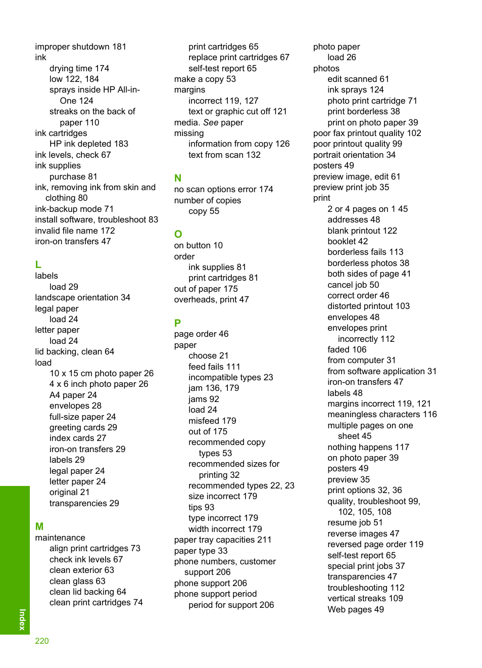 HP Deskjet F2235 All-in-One Printer User Manual | Page 223 / 225