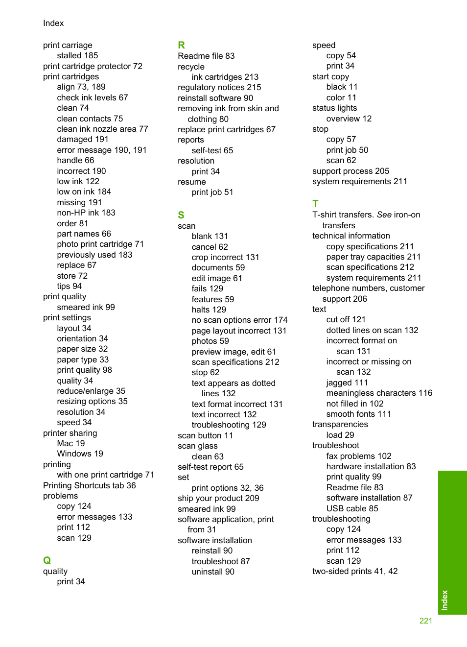 HP Deskjet F2235 All-in-One Printer User Manual | Page 224 / 225