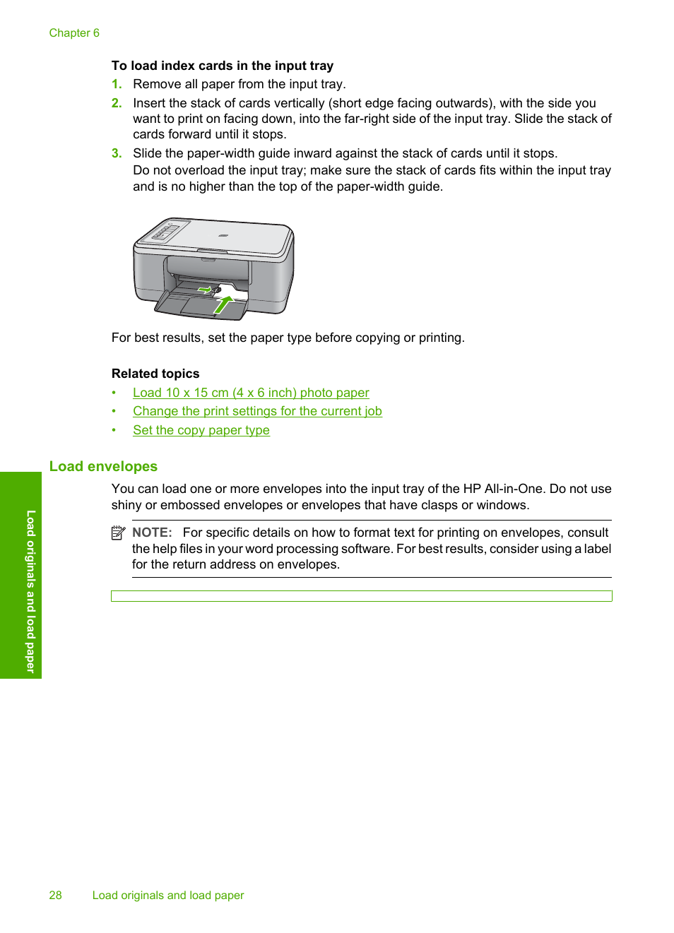 Load envelopes, How do i load envelopes | HP Deskjet F2235 All-in-One Printer User Manual | Page 31 / 225