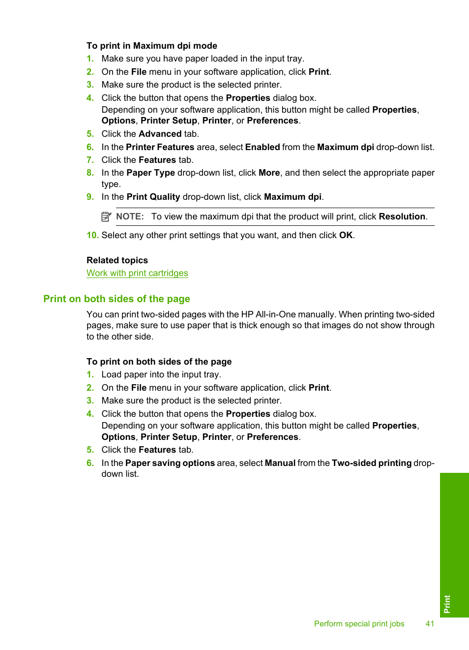 How do i print on both sides of the paper | HP Deskjet F2235 All-in-One Printer User Manual | Page 44 / 225