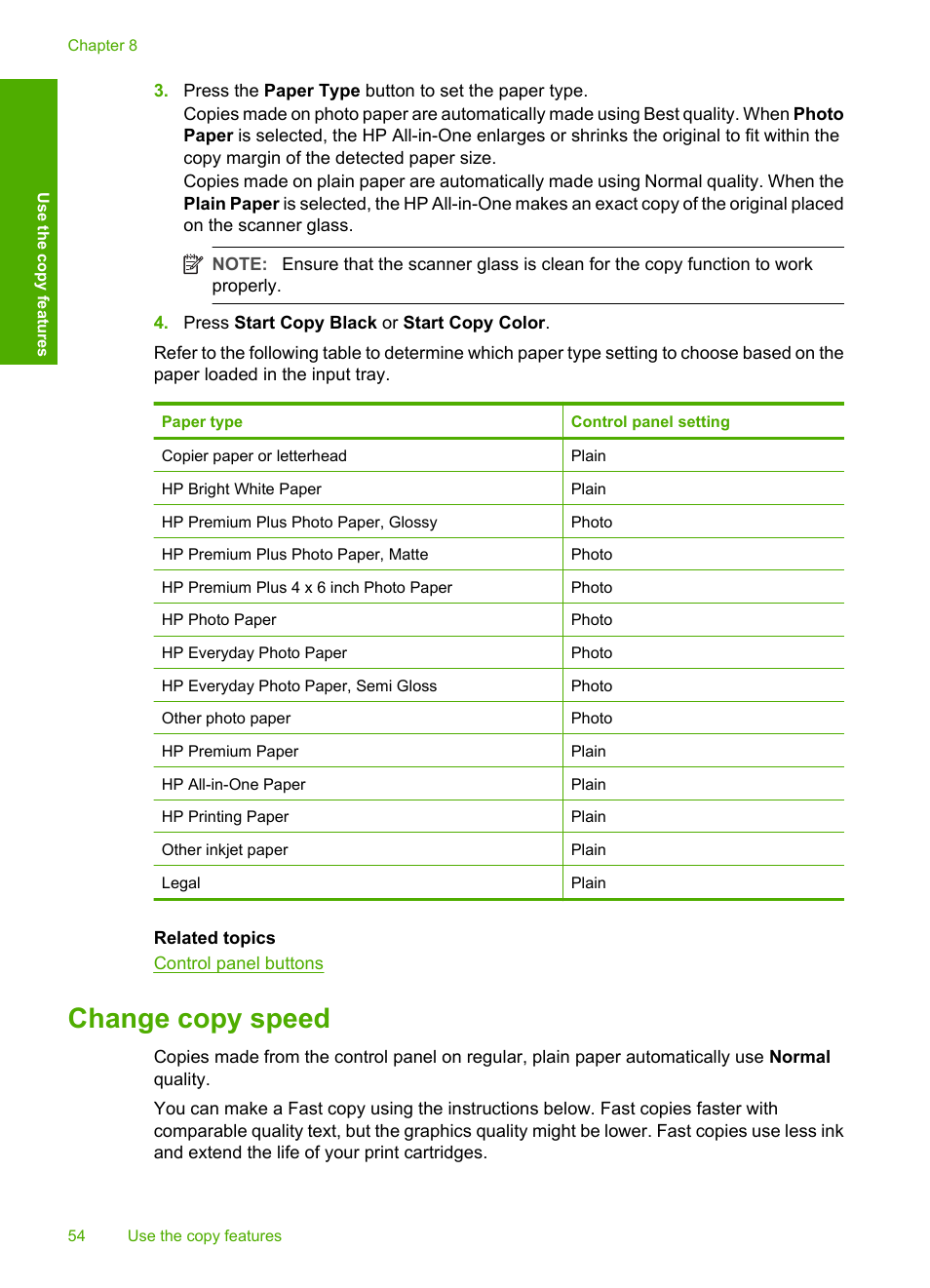 Change copy speed | HP Deskjet F2235 All-in-One Printer User Manual | Page 57 / 225