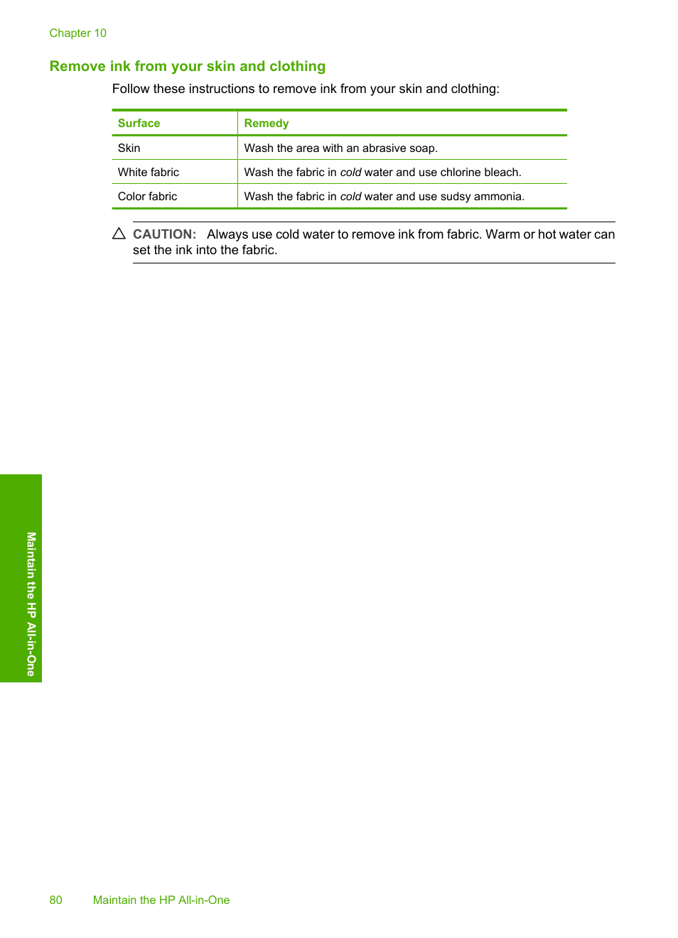 Remove ink from your skin and clothing | HP Deskjet F2235 All-in-One Printer User Manual | Page 83 / 225