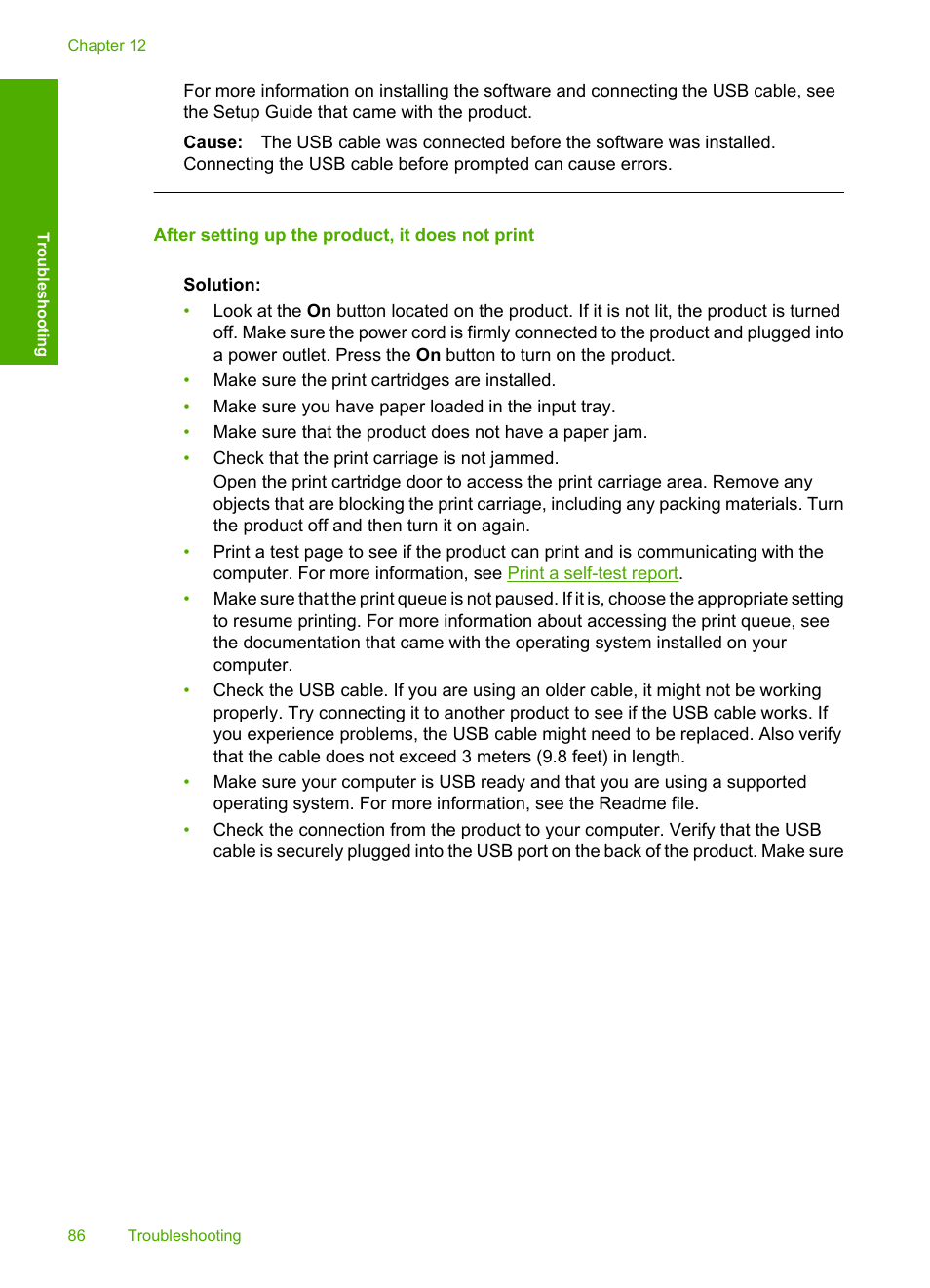 After setting up the product, it does not print | HP Deskjet F2235 All-in-One Printer User Manual | Page 89 / 225