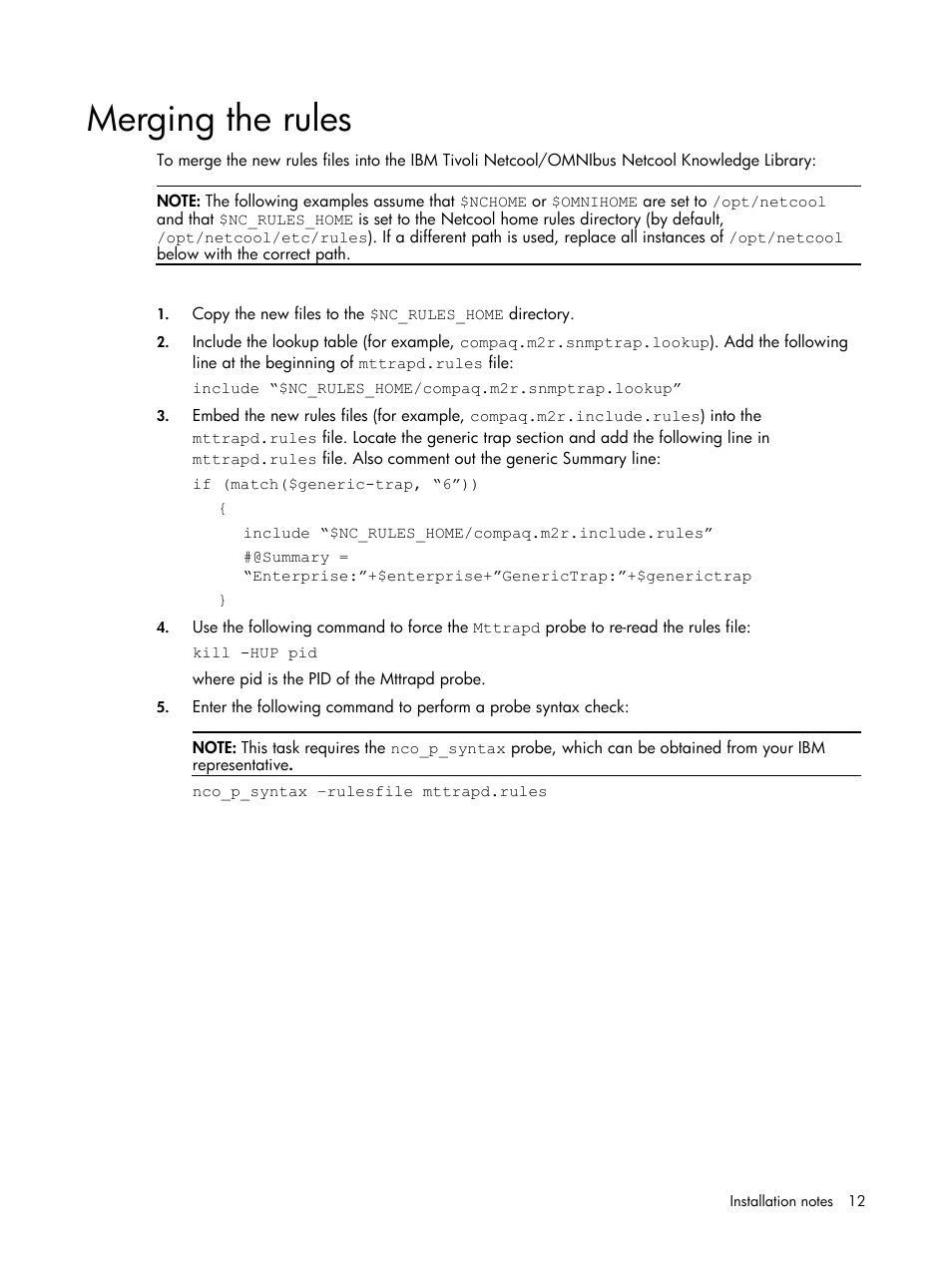 Merging the rules | HP Insight Management for Tivoli User Manual | Page 12 / 270