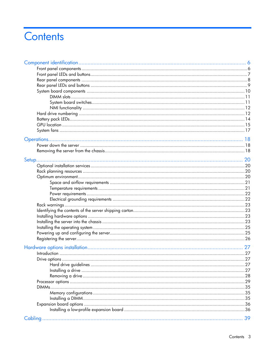 HP ProLiant SL390s G7 Server User Manual | Page 3 / 87