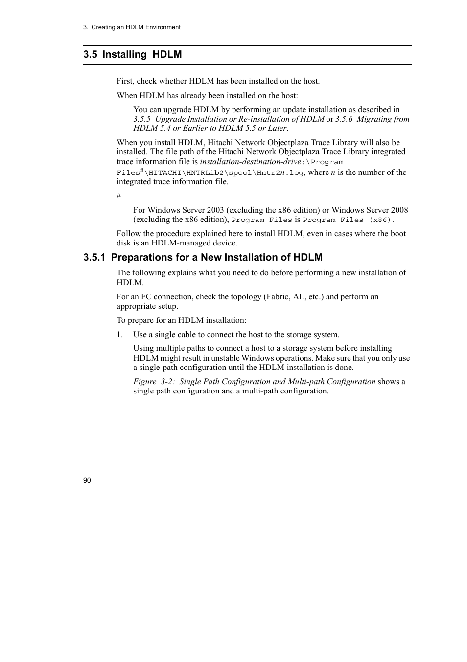 5 installing hdlm, 1 preparations for a new installation of hdlm | HP Hitachi Dynamic Link Manager Software User Manual | Page 114 / 492