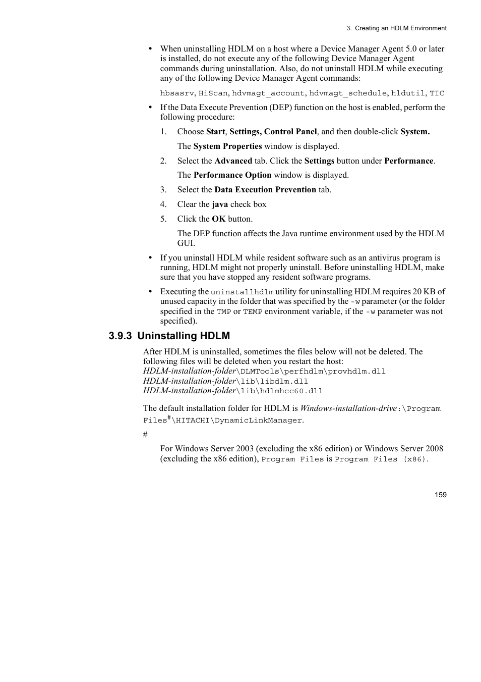 3 uninstalling hdlm | HP Hitachi Dynamic Link Manager Software User Manual | Page 183 / 492