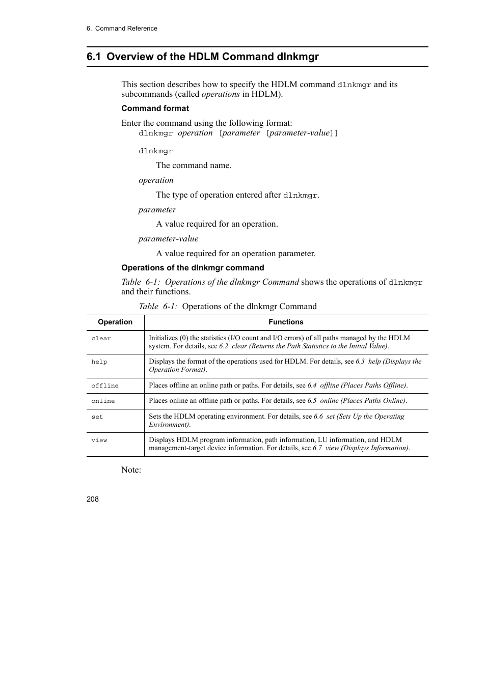 1 overview of the hdlm command dlnkmgr | HP Hitachi Dynamic Link Manager Software User Manual | Page 232 / 492