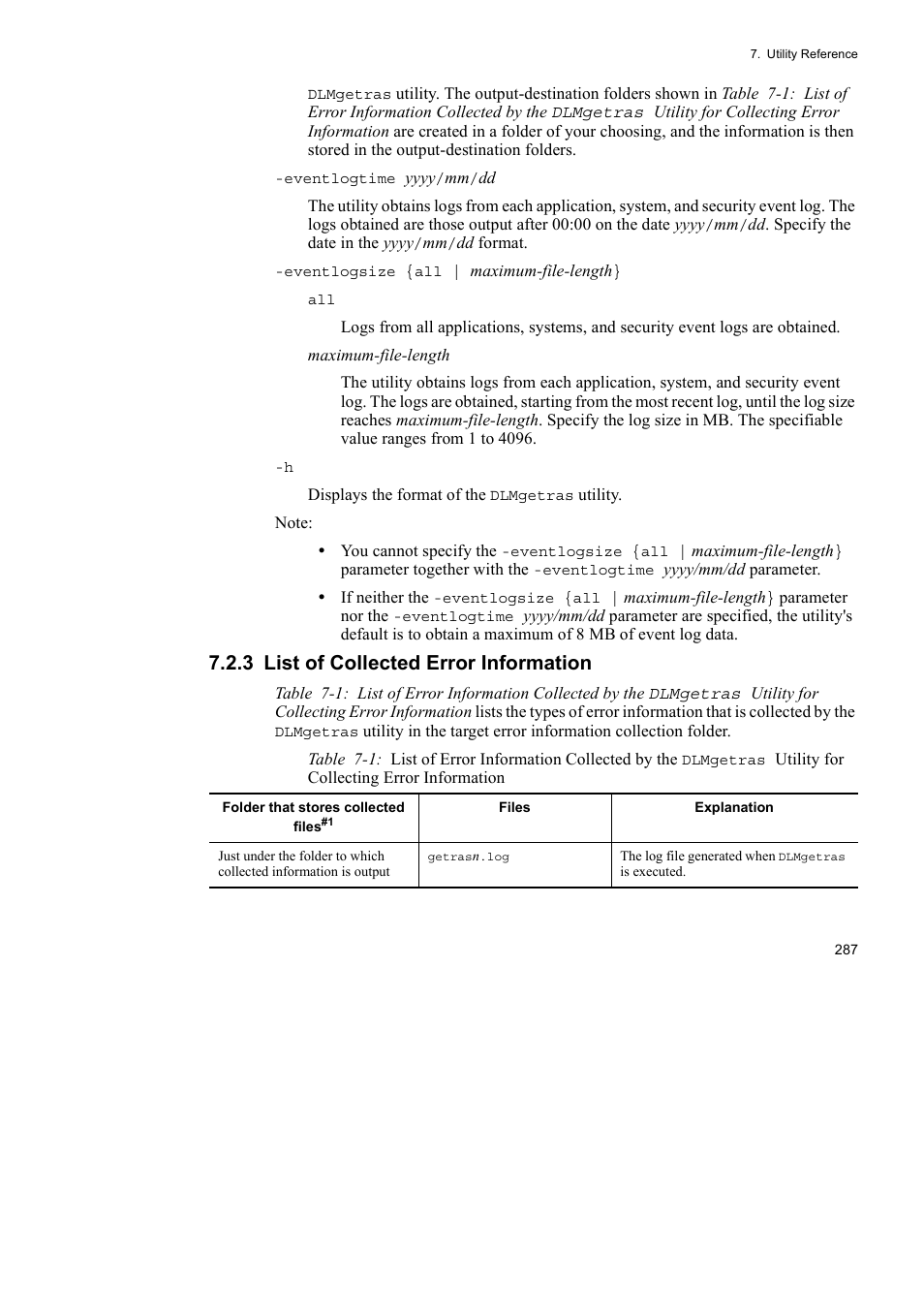 3 list of collected error information | HP Hitachi Dynamic Link Manager Software User Manual | Page 311 / 492
