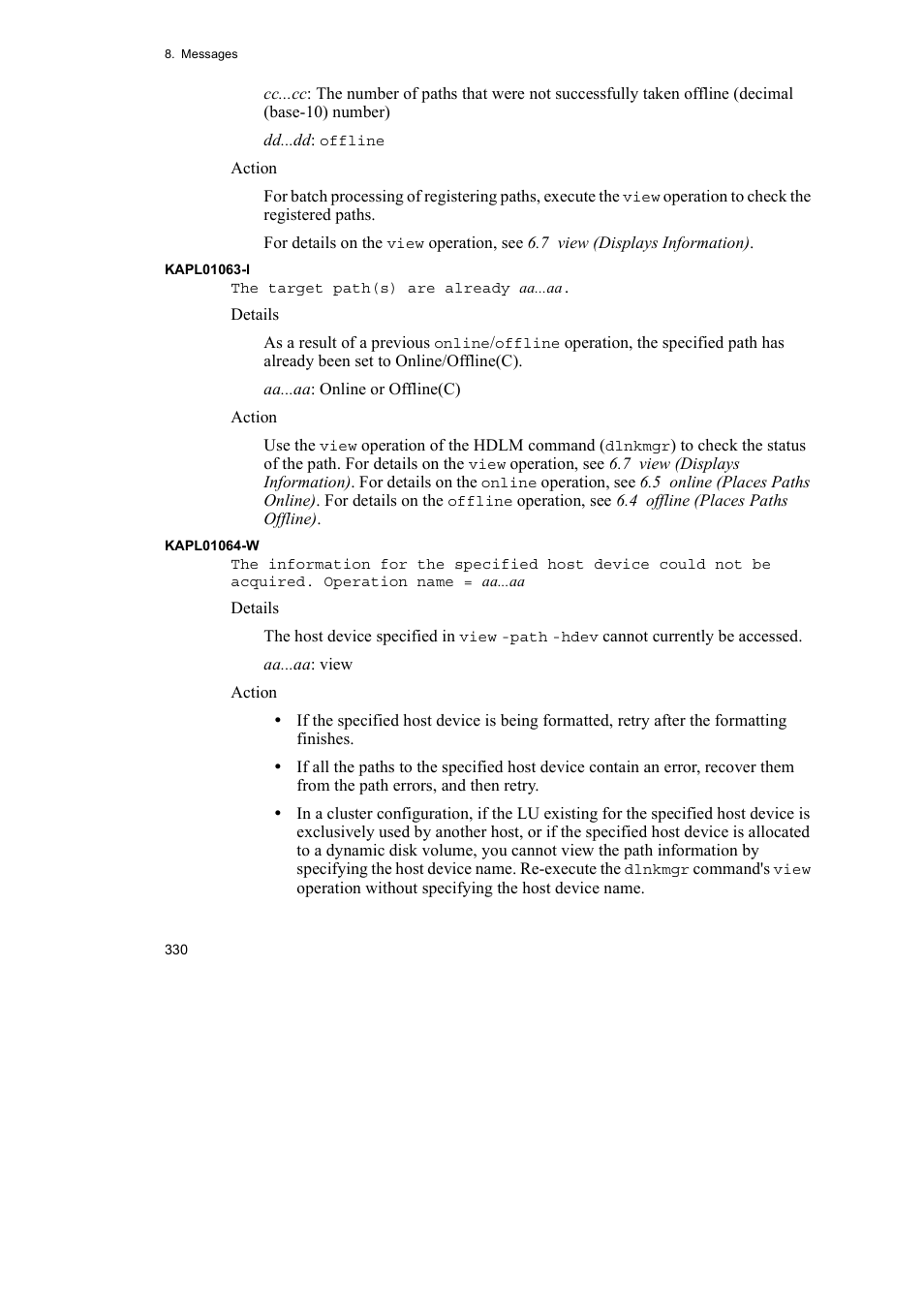 HP Hitachi Dynamic Link Manager Software User Manual | Page 354 / 492