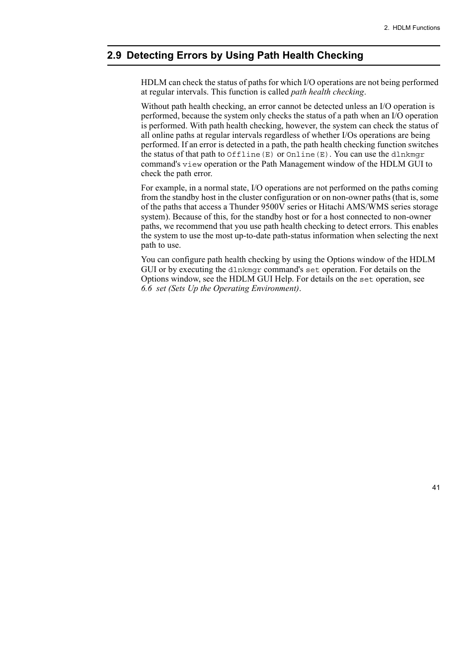 9 detecting errors by using path health checking | HP Hitachi Dynamic Link Manager Software User Manual | Page 65 / 492