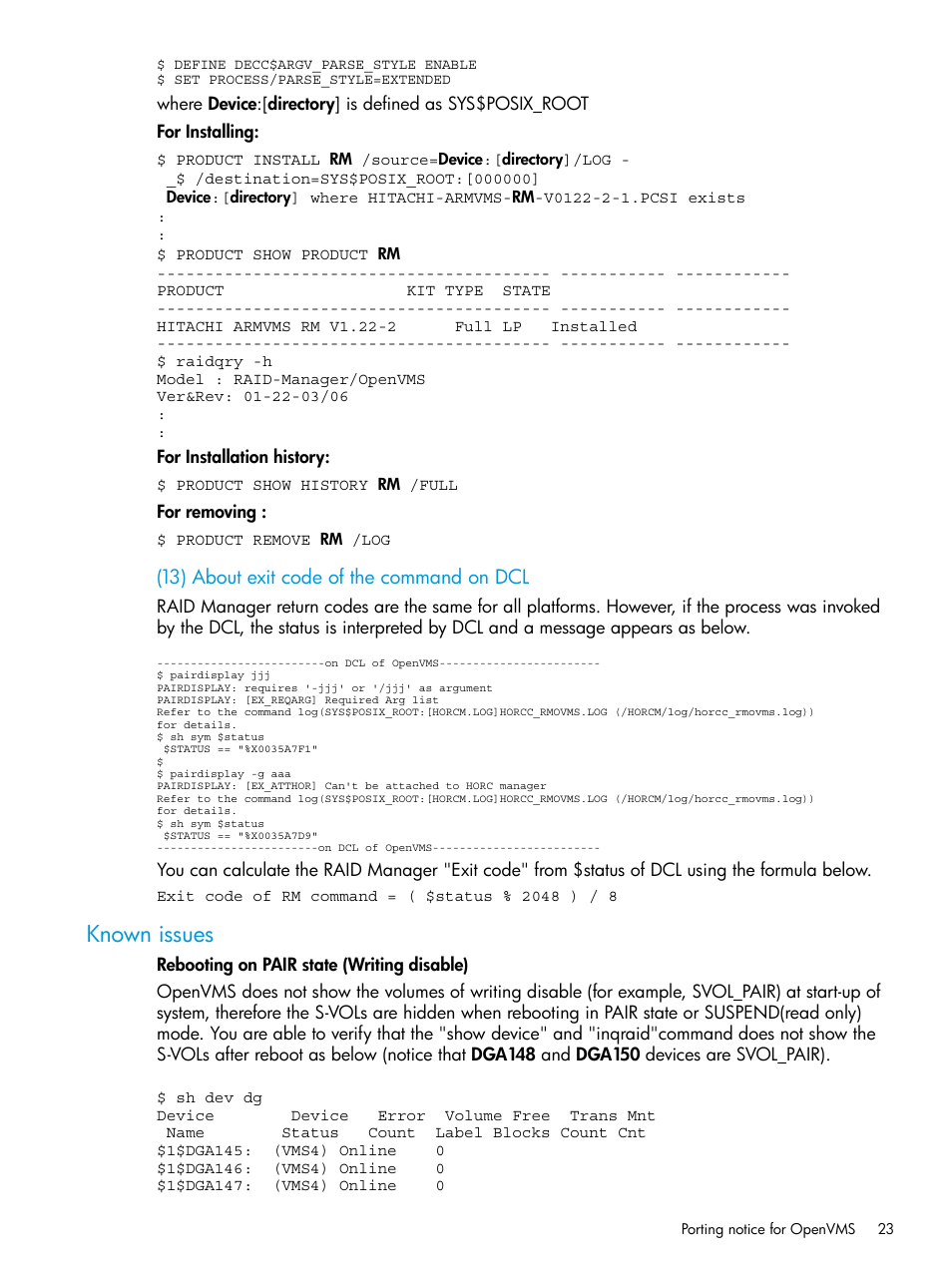 Known issues | HP XP Racks User Manual | Page 23 / 97