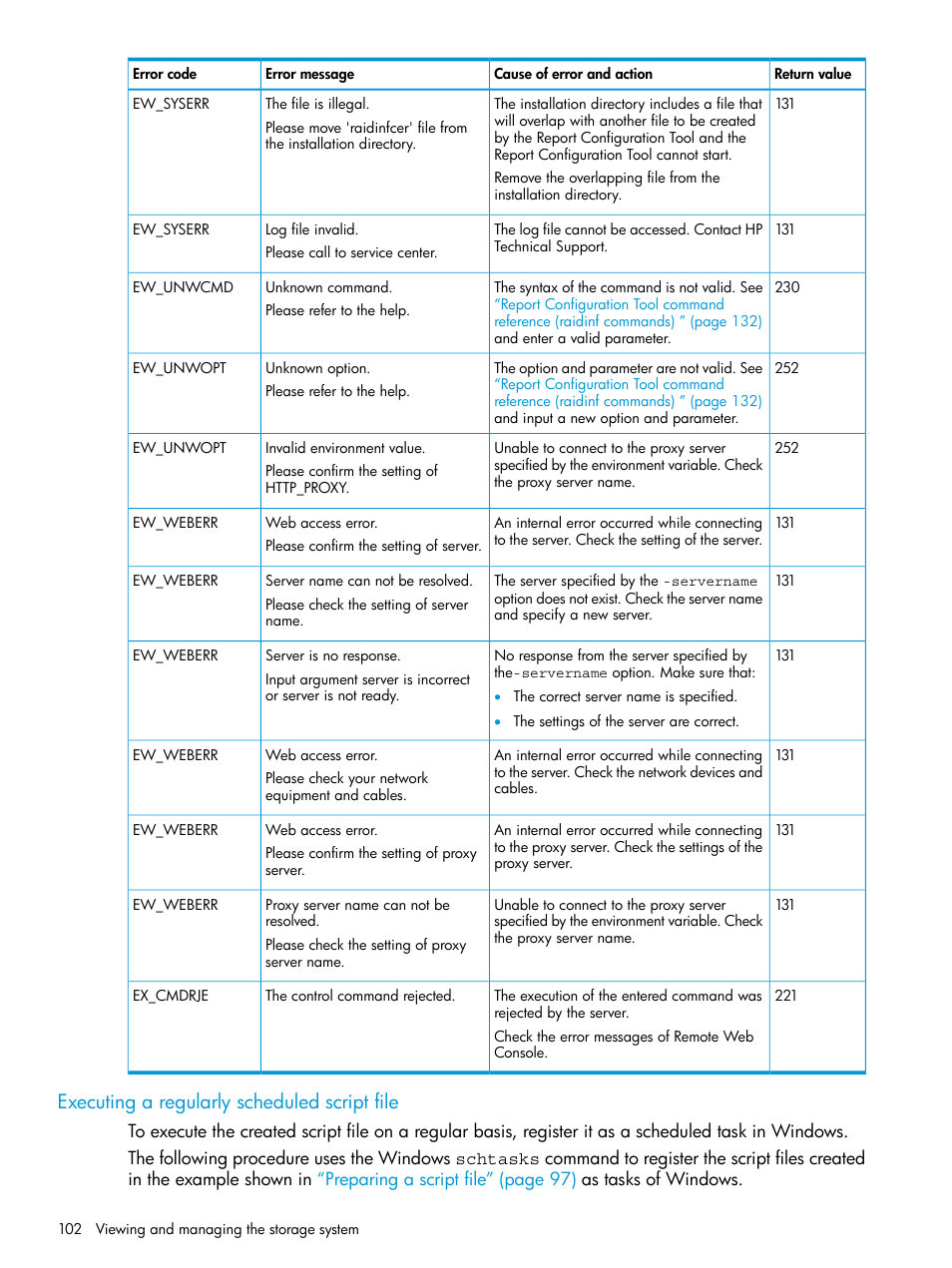 Executing a regularly scheduled script file | HP XP7 Storage User Manual | Page 102 / 258