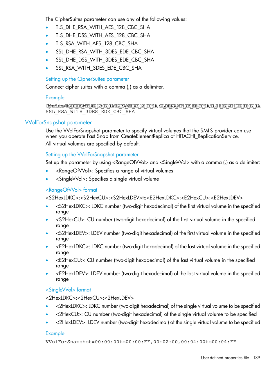 Vvolforsnapshot parameter | HP XP7 Storage User Manual | Page 139 / 258