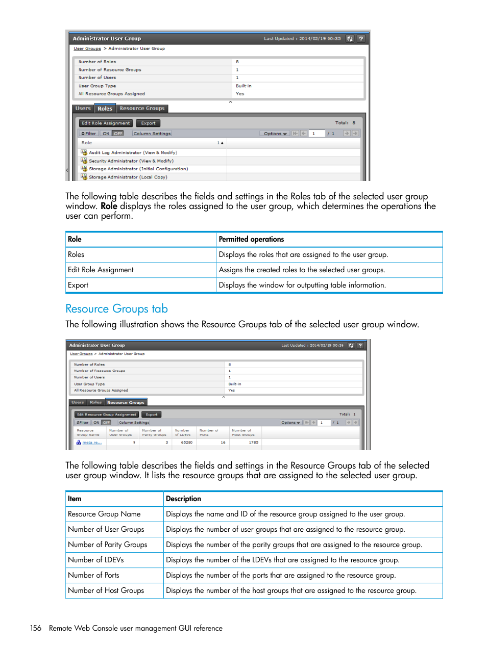 Resource groups tab | HP XP7 Storage User Manual | Page 156 / 258