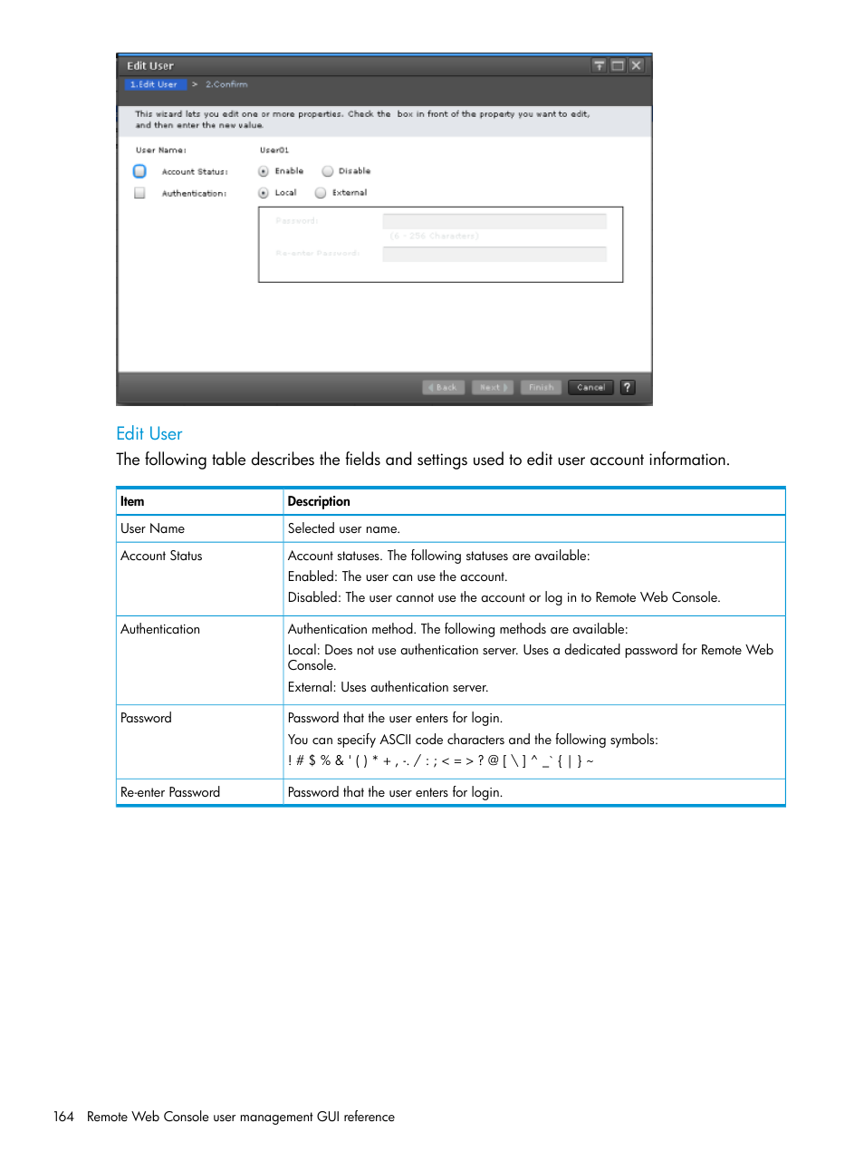 Edit user | HP XP7 Storage User Manual | Page 164 / 258