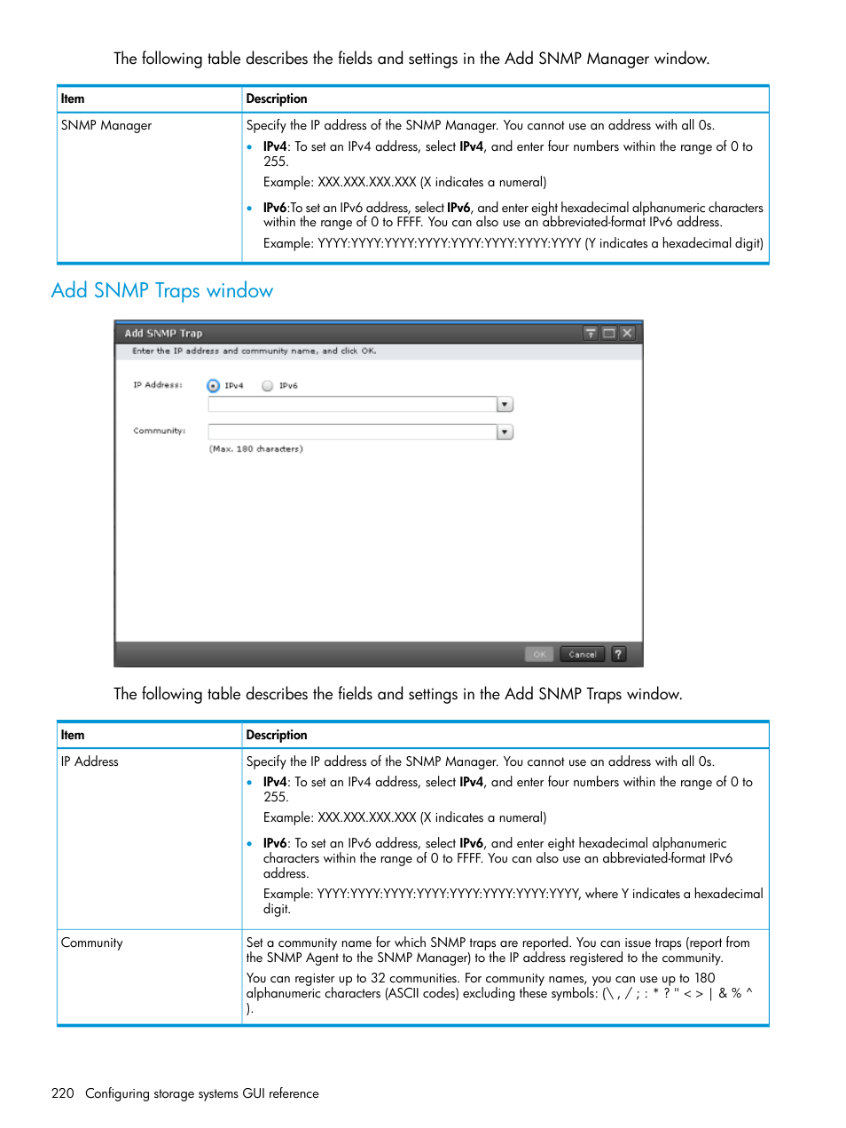 Add snmp traps window | HP XP7 Storage User Manual | Page 220 / 258