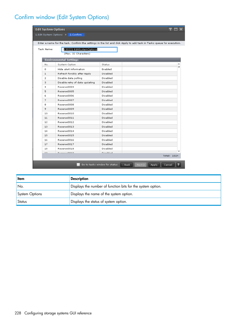 Confirm window (edit system options) | HP XP7 Storage User Manual | Page 228 / 258