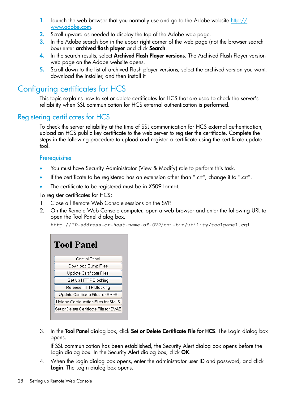 Configuring certificates for hcs, Registering certificates for hcs | HP XP7 Storage User Manual | Page 28 / 258