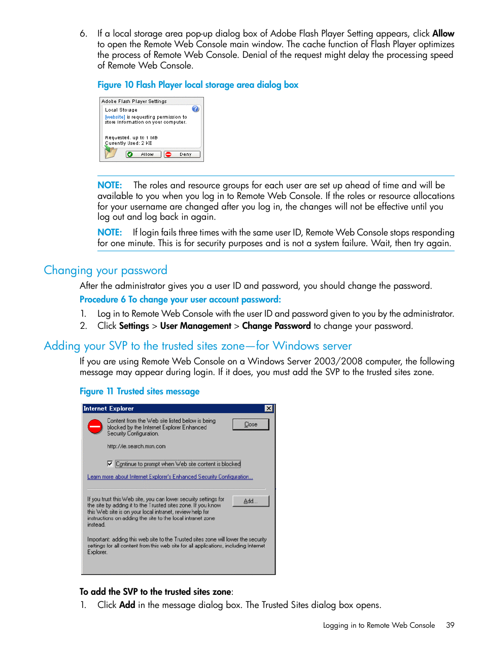 Changing your password | HP XP7 Storage User Manual | Page 39 / 258