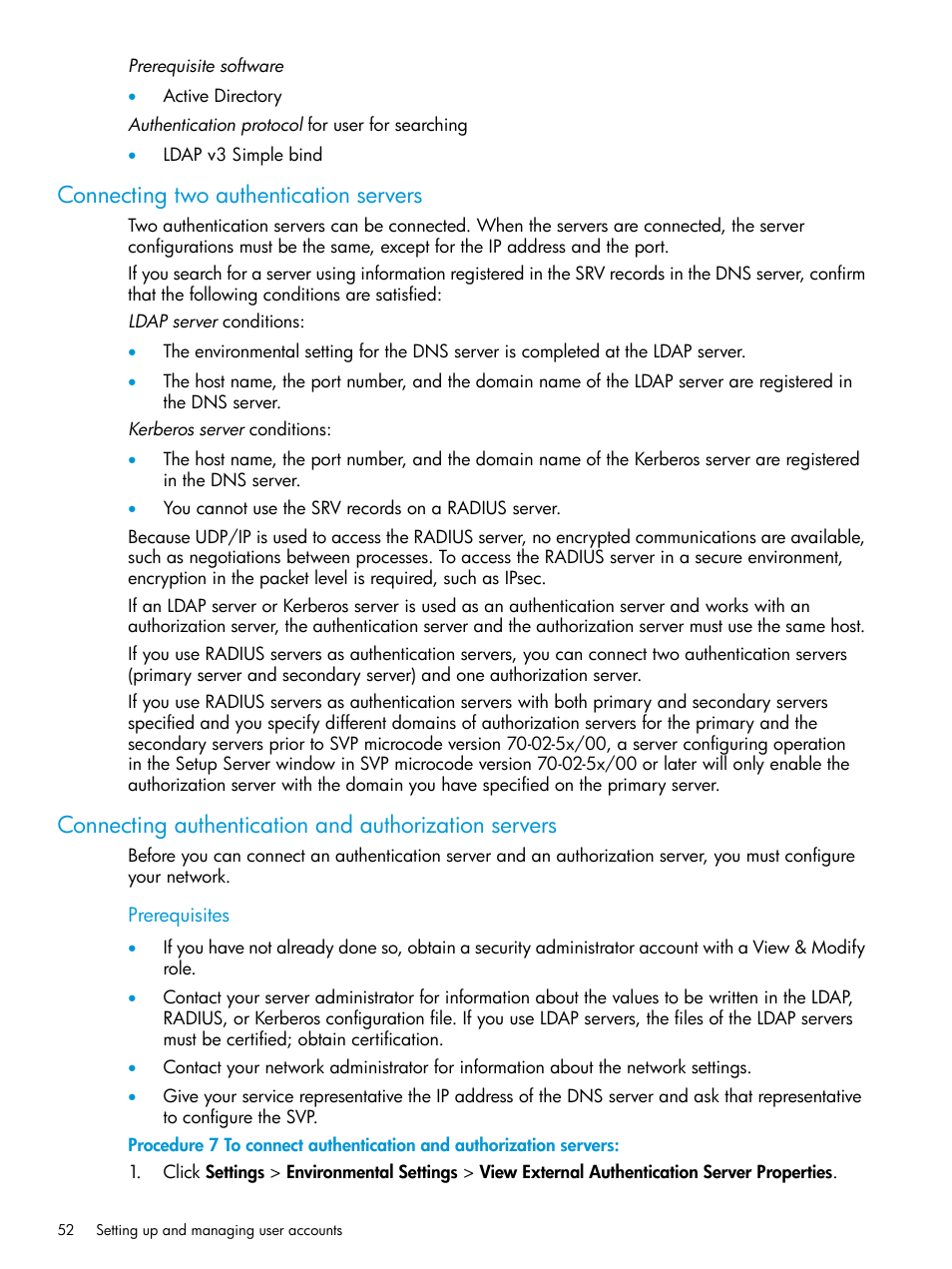 Connecting two authentication servers | HP XP7 Storage User Manual | Page 52 / 258