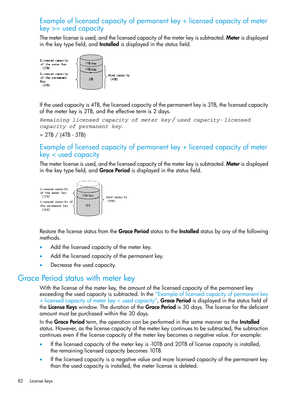 Grace period status with meter key | HP XP7 Storage User Manual | Page 82 / 258