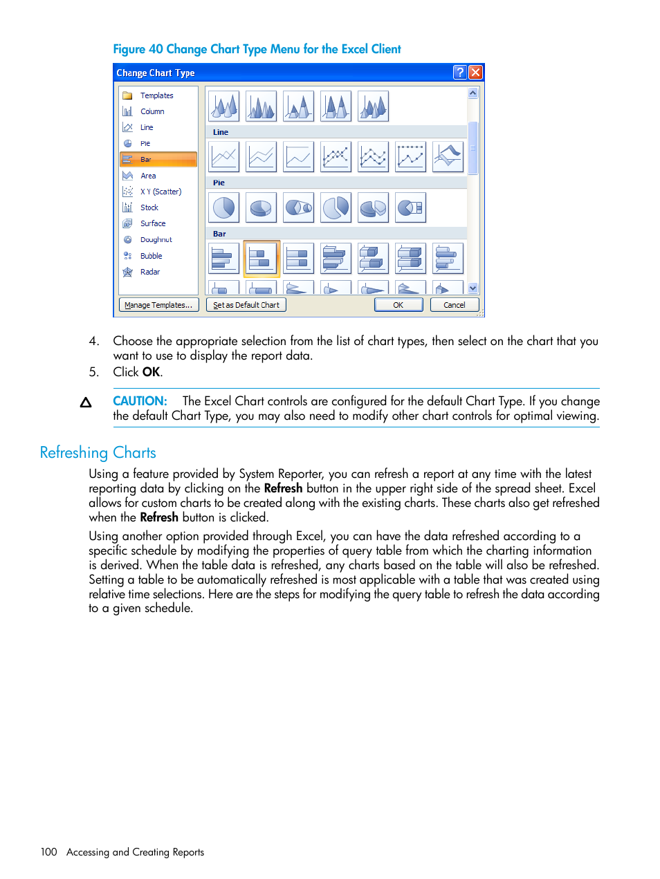 Refreshing charts | HP 3PAR System Reporter Software User Manual | Page 100 / 237