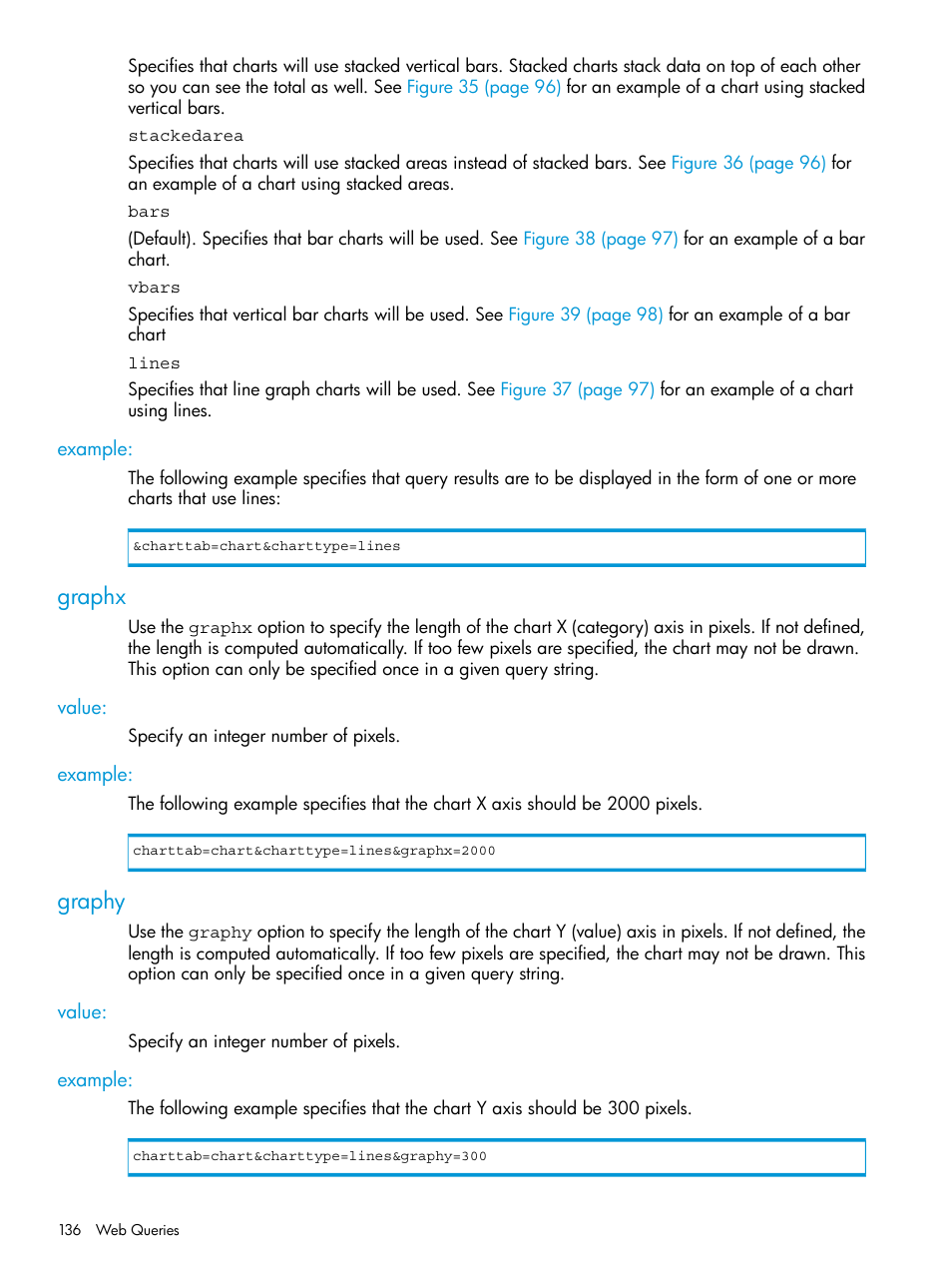 Example, Graphx, Value | Graphy, Value: example | HP 3PAR System Reporter Software User Manual | Page 136 / 237