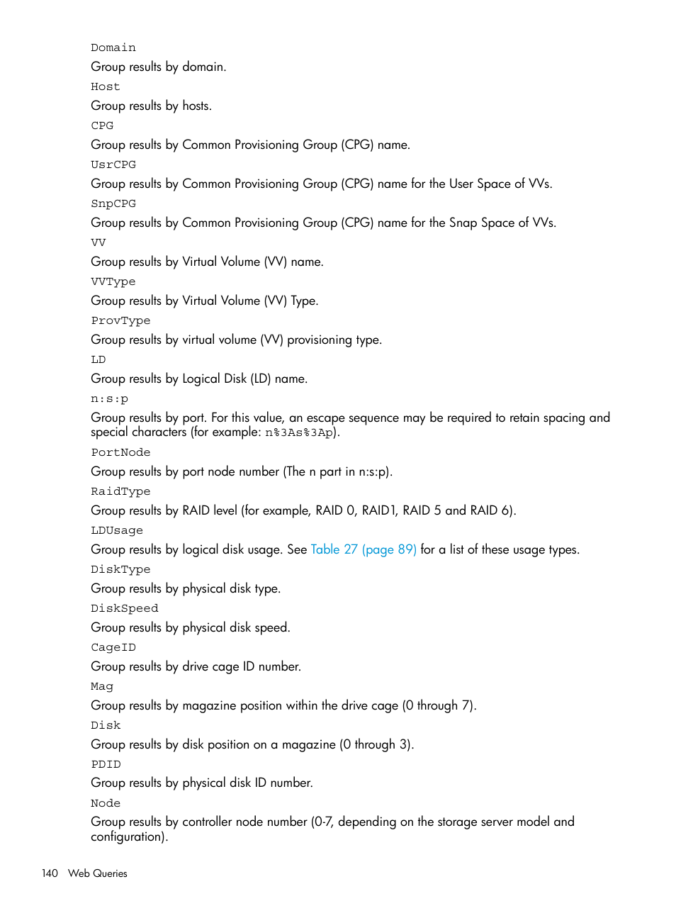 HP 3PAR System Reporter Software User Manual | Page 140 / 237