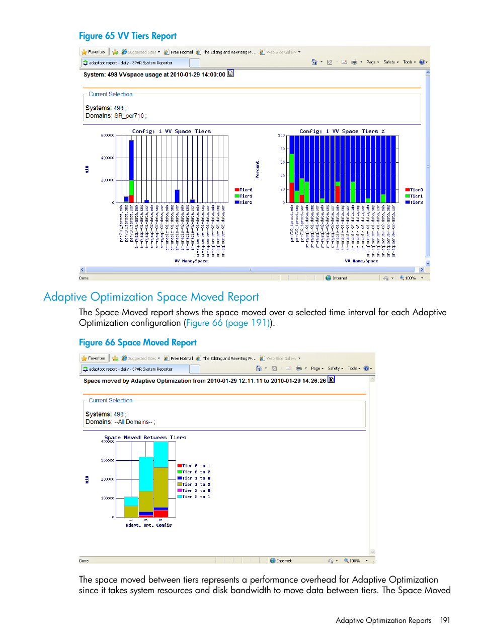 Adaptive optimization space moved report | HP 3PAR System Reporter Software User Manual | Page 191 / 237