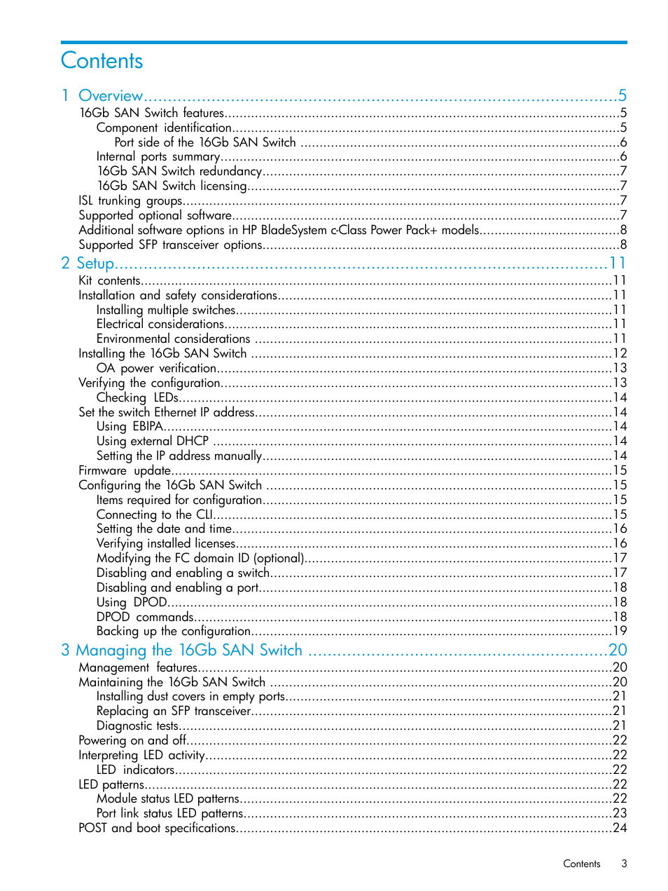 HP Brocade 16Gb SAN Switch for HP BladeSystem c-Class User Manual | Page 3 / 41