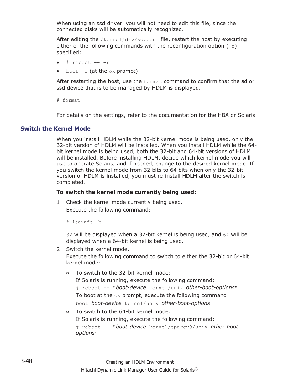 Switch the kernel mode -48, Kernel mode, see | HP XP P9500 Storage User Manual | Page 114 / 618