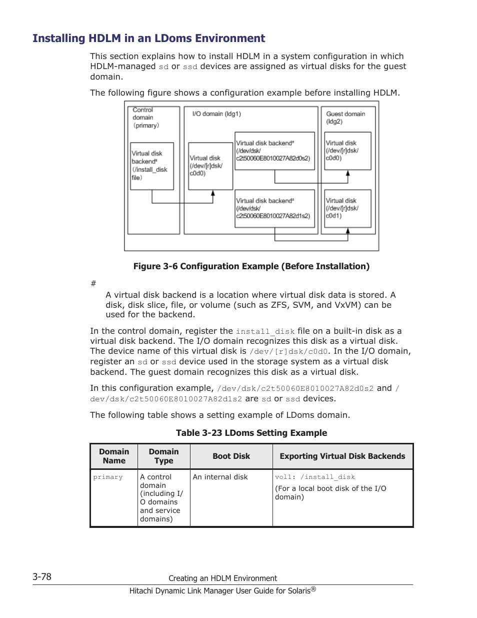 Installing hdlm in an ldoms environment, Installing hdlm in an ldoms environment -78 | HP XP P9500 Storage User Manual | Page 144 / 618