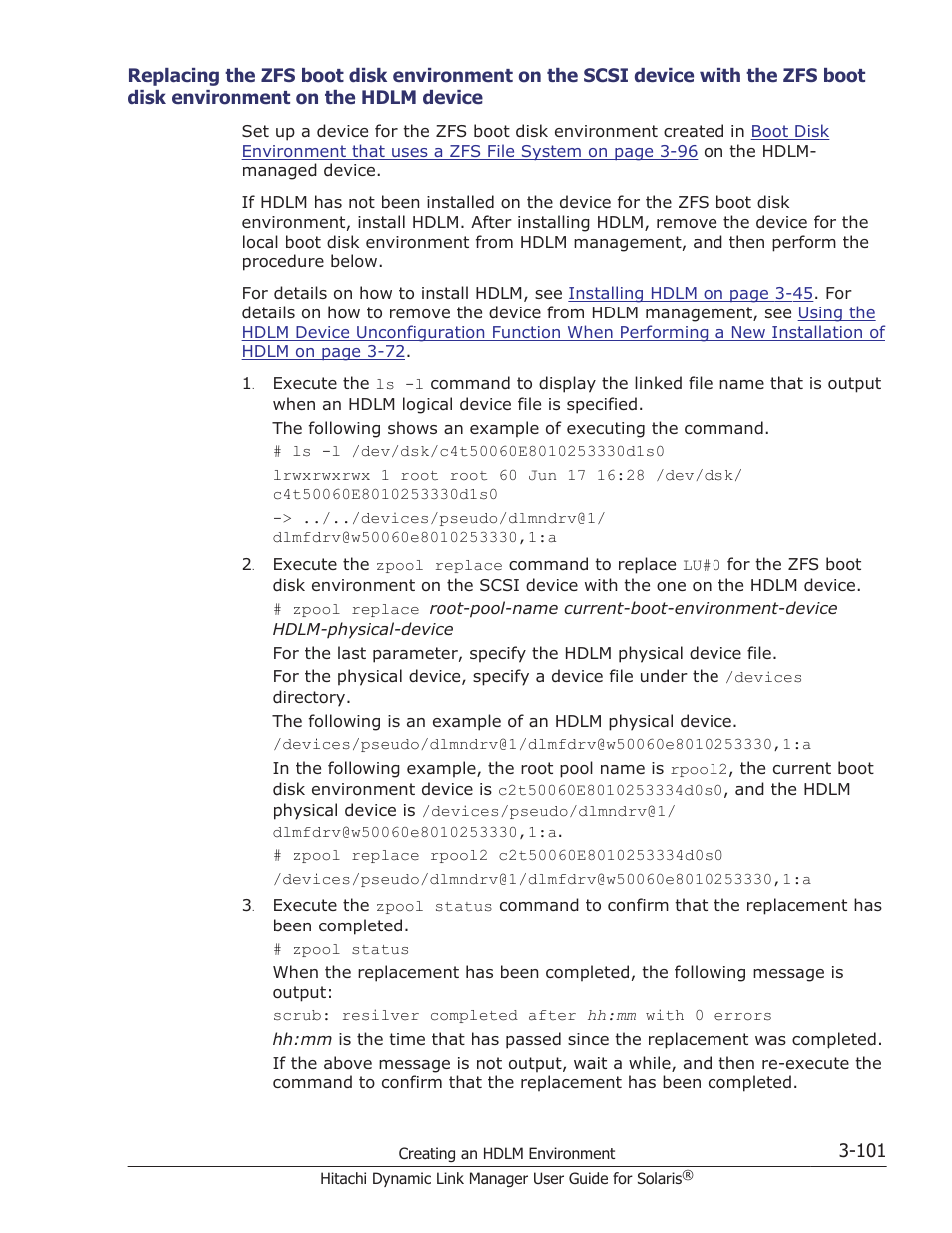 Boot disk environment on the hdlm device -101 | HP XP P9500 Storage User Manual | Page 167 / 618