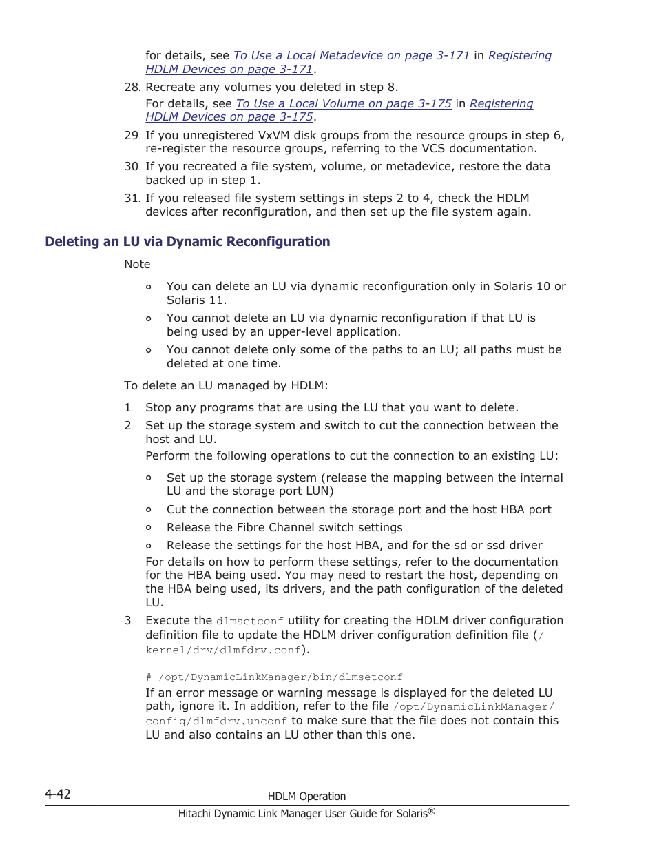 Deleting an lu via dynamic reconfiguration -42, Deleting an lu via dynamic reconfiguration | HP XP P9500 Storage User Manual | Page 304 / 618