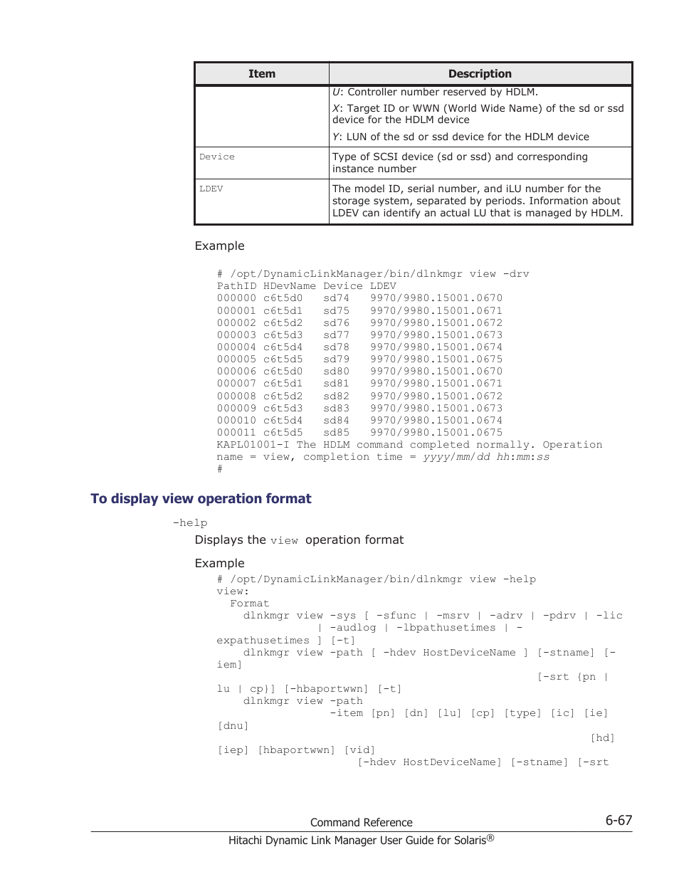 To display view operation format -67 | HP XP P9500 Storage User Manual | Page 407 / 618