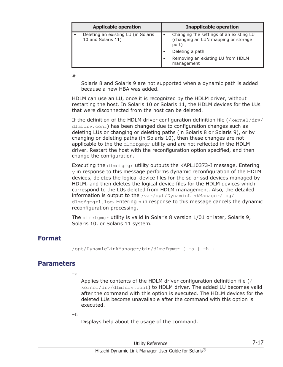 Format, Parameters, Format -17 | Parameters -17 | HP XP P9500 Storage User Manual | Page 431 / 618