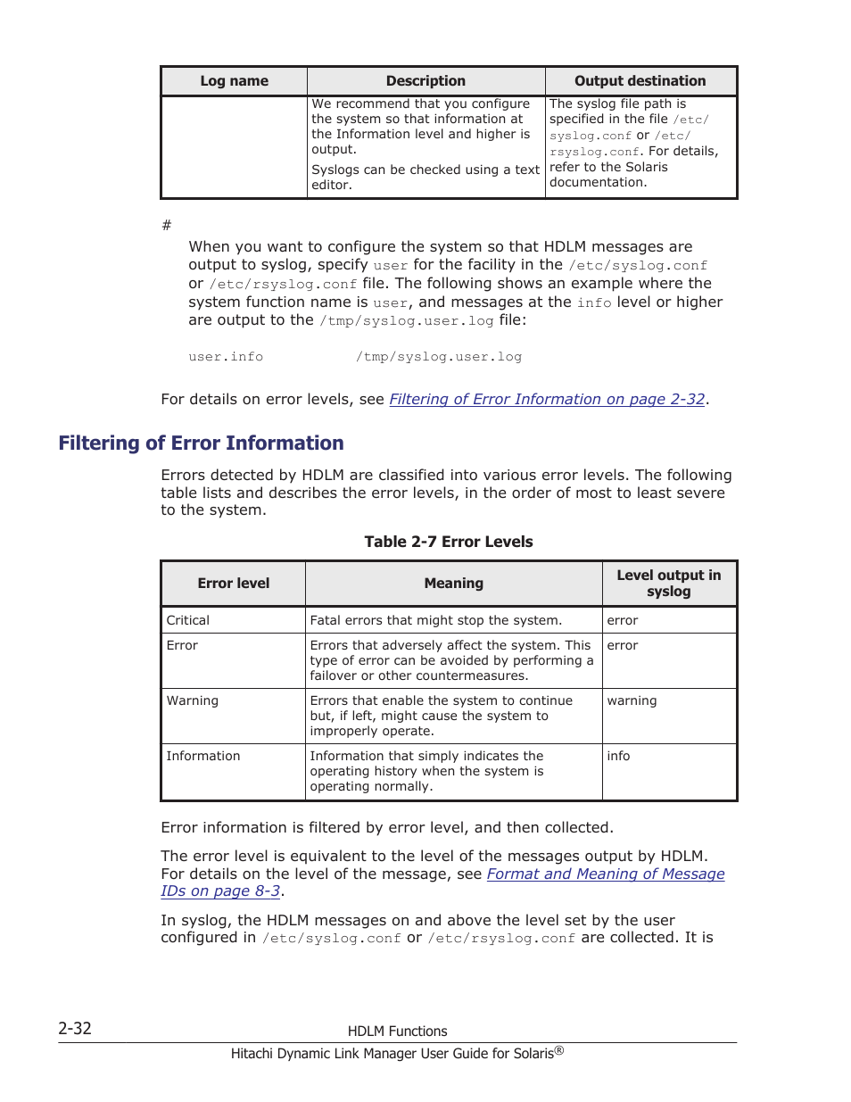 Filtering of error information, Filtering of error information -32 | HP XP P9500 Storage User Manual | Page 54 / 618