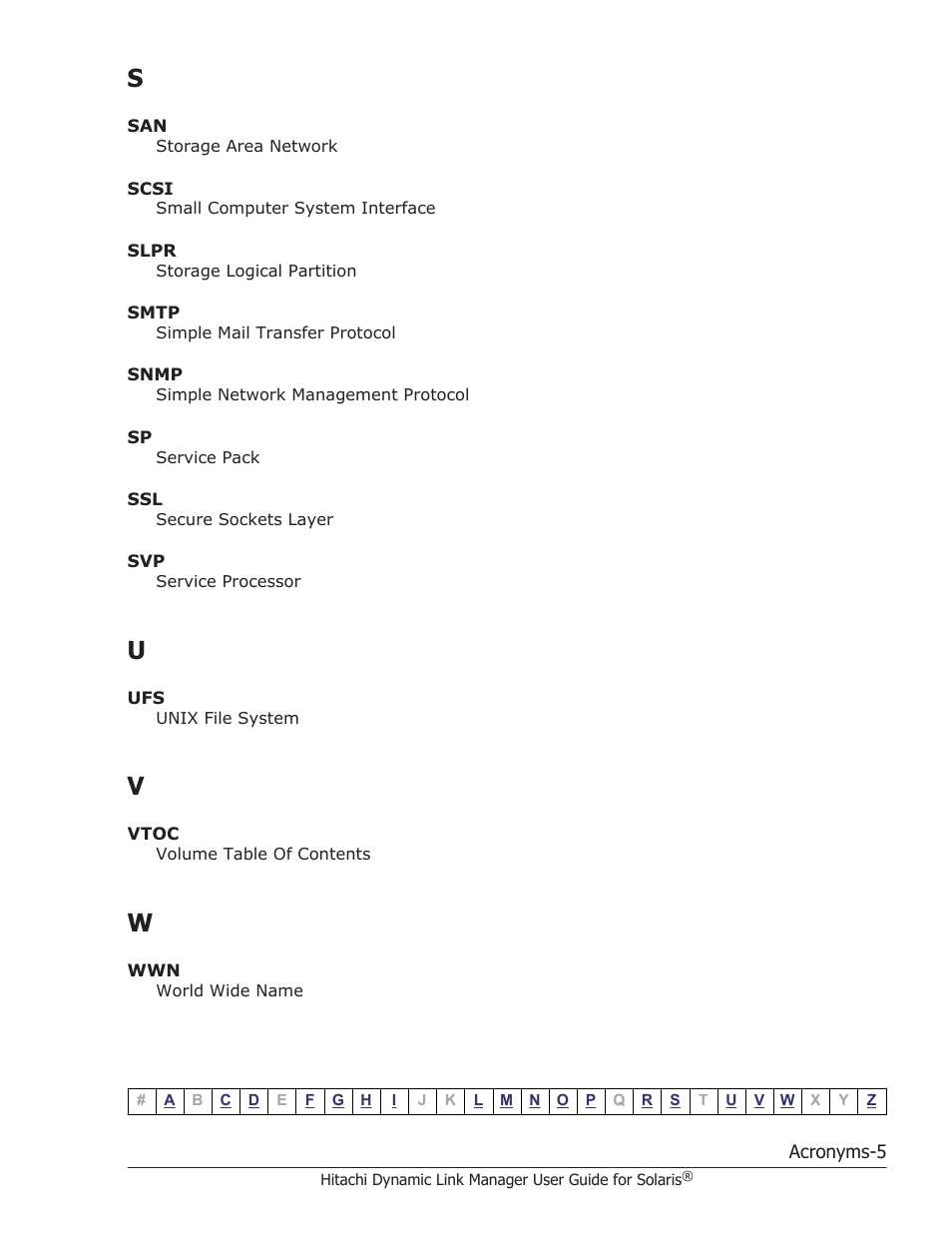 U v w | HP XP P9500 Storage User Manual | Page 601 / 618