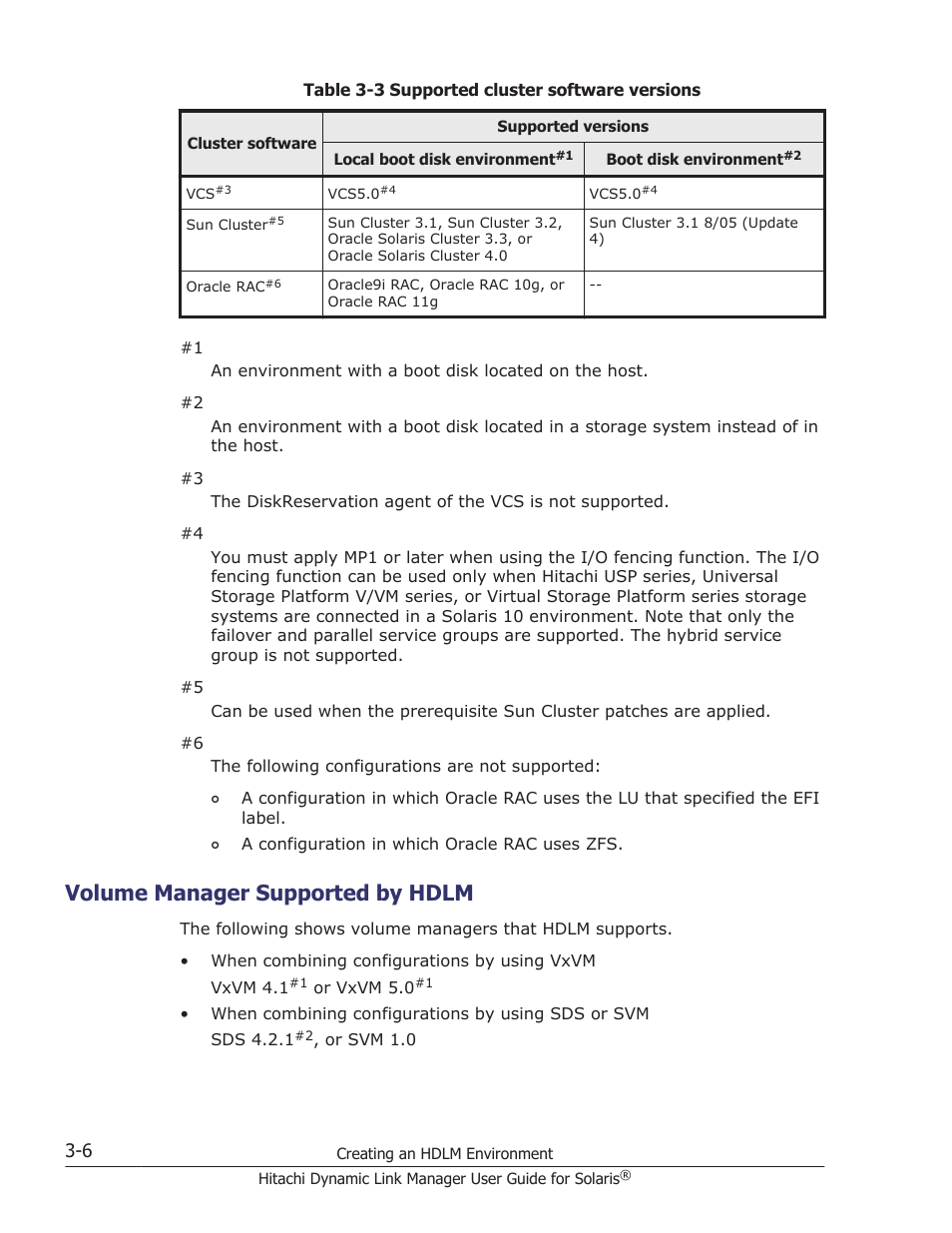 Volume manager supported by hdlm, Volume manager supported by hdlm -6 | HP XP P9500 Storage User Manual | Page 72 / 618