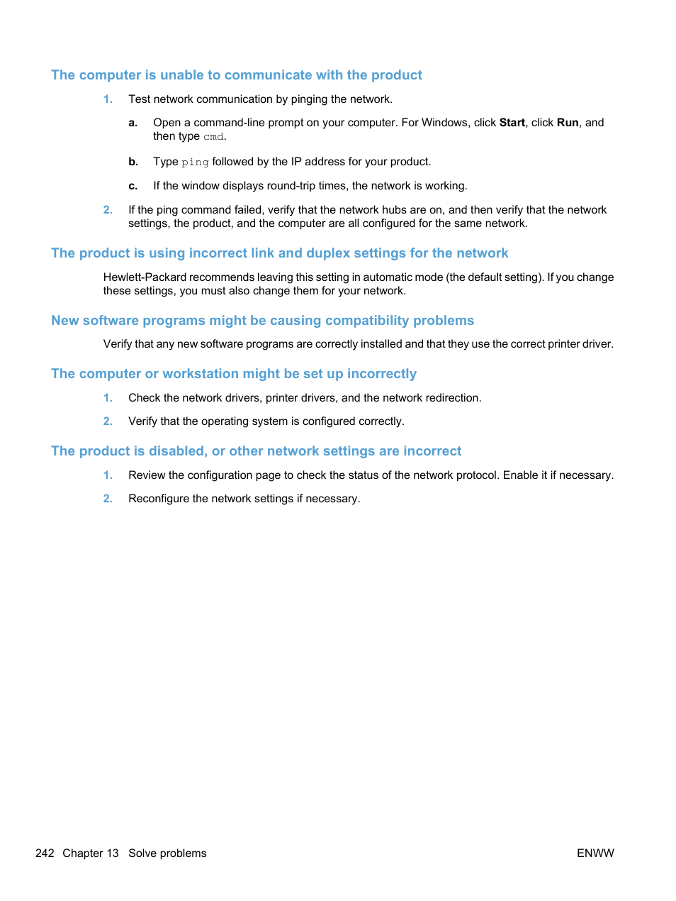 HP LaserJet Pro CM1415fnw Color Multifunction Printer User Manual | Page 258 / 308