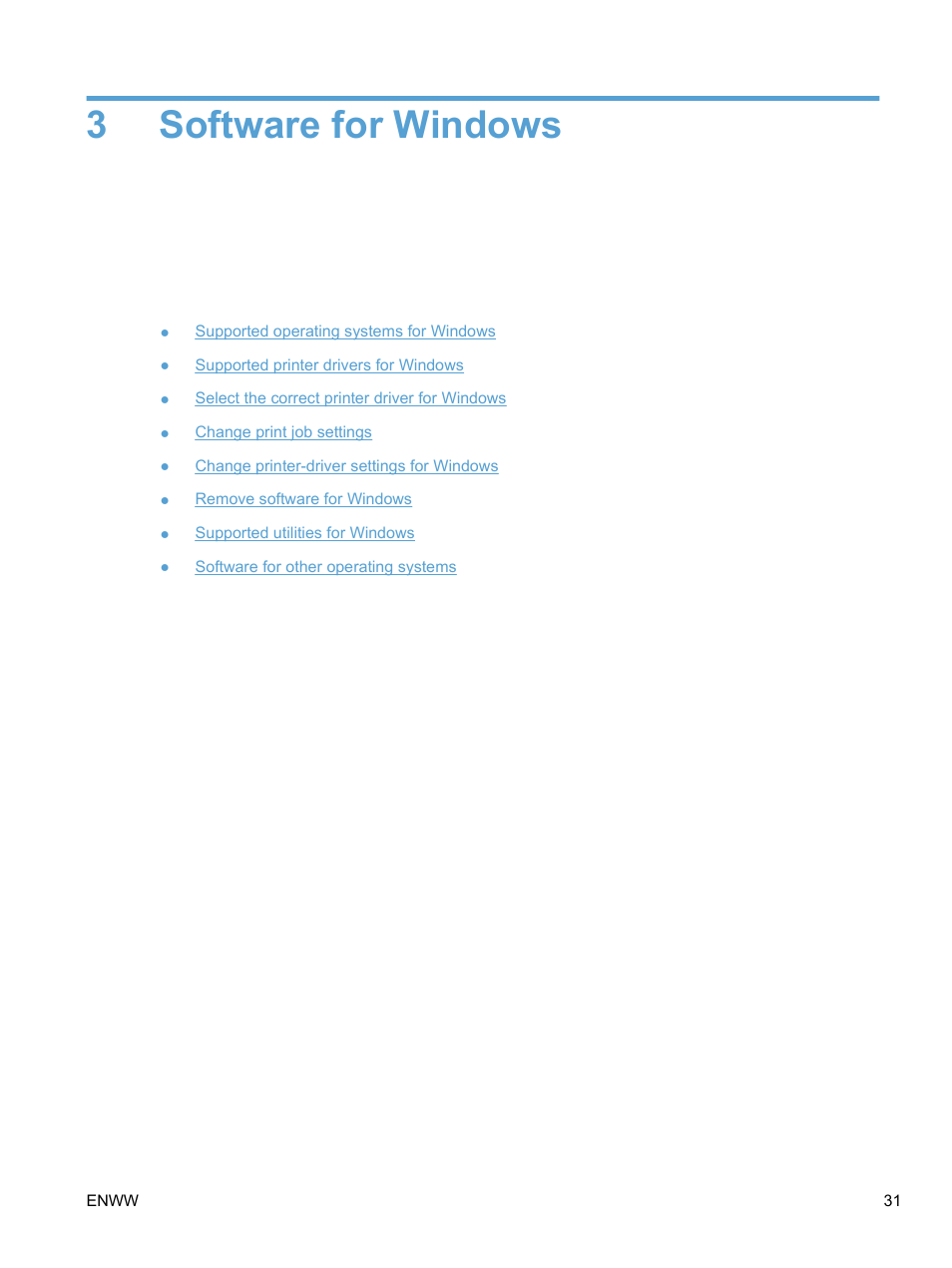 Software for windows, 3 software for windows, 3software for windows | HP LaserJet Pro CM1415fnw Color Multifunction Printer User Manual | Page 47 / 308