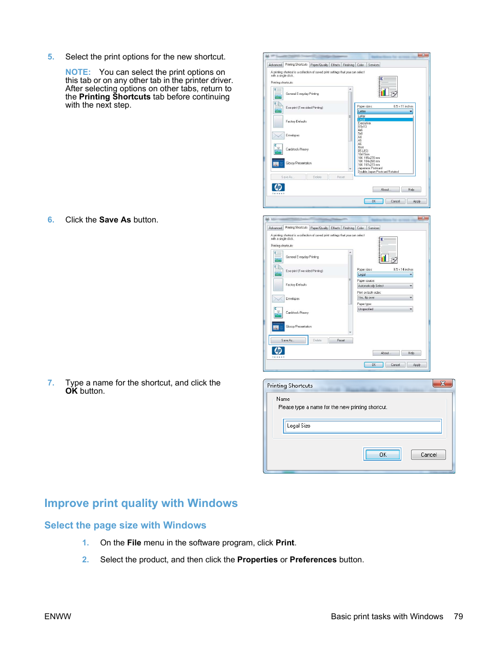 Improve print quality with windows | HP LaserJet Pro CM1415fnw Color Multifunction Printer User Manual | Page 95 / 308